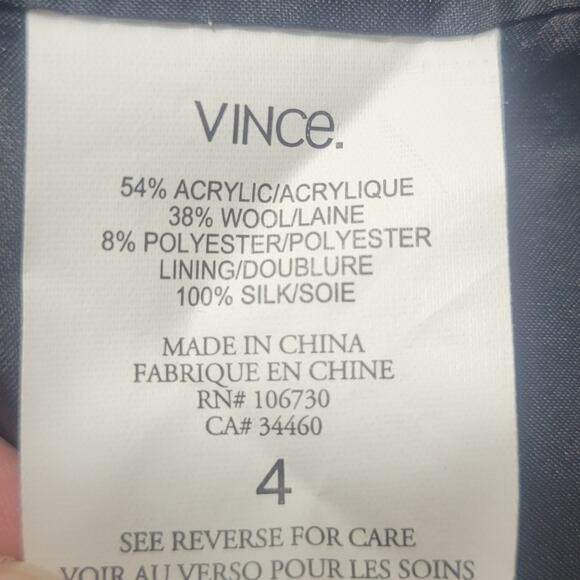 Vince Wool Blend Cropped Jacket Black Size 4 - Picture 6 of 9